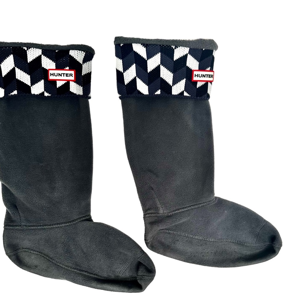 Hunter Grey Fleece flannel print socks Size Large.